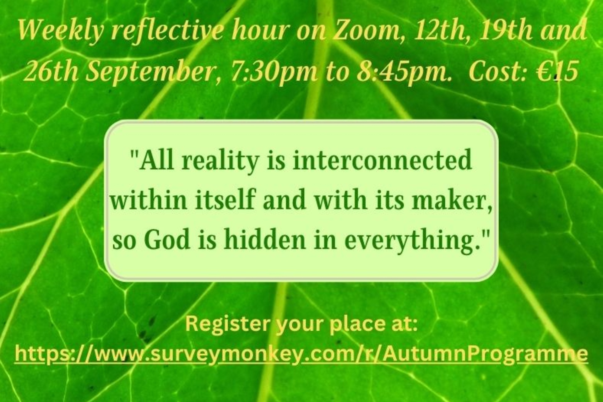 'God in a Leaf' bookclub